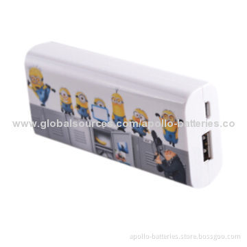 Customized Logo Emergency Power Bank, 6000mAh, RoHS, with Cartoon Design